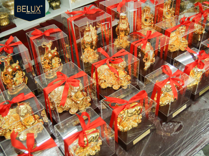 Lô Tượng 12 con giáp cao 18cm bằng đồng mạ vàng 24k thiết kế theo yêu cầu